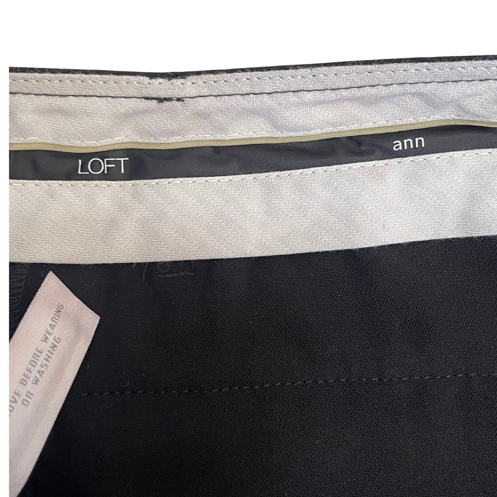 Ann Taylor Loft Wide Leg Pants Women 14 Black Excellent Career Trouser Dressy - Picture 13 of 14